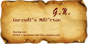 Gorzsás Márton névjegykártya