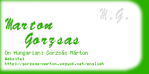 marton gorzsas business card
